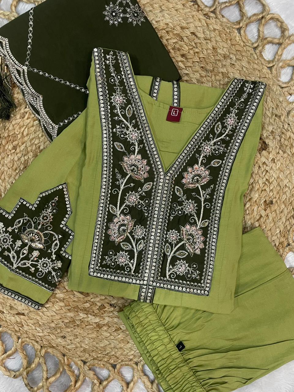 Pista Roman Silk Anarkali Kurti Set