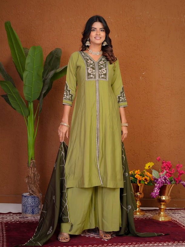 Pista Roman Silk Anarkali Kurti Set