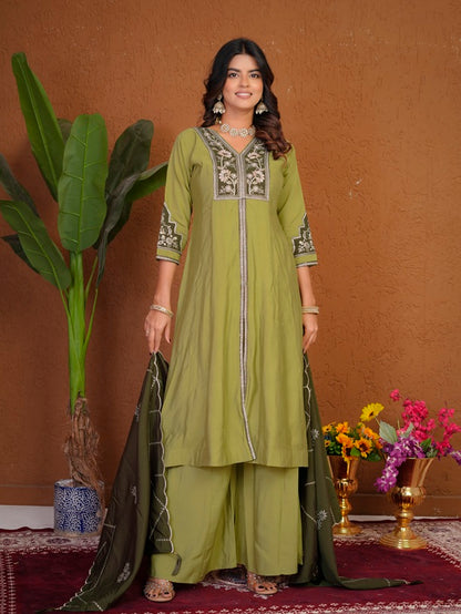 Pista Roman Silk Anarkali Kurti Set