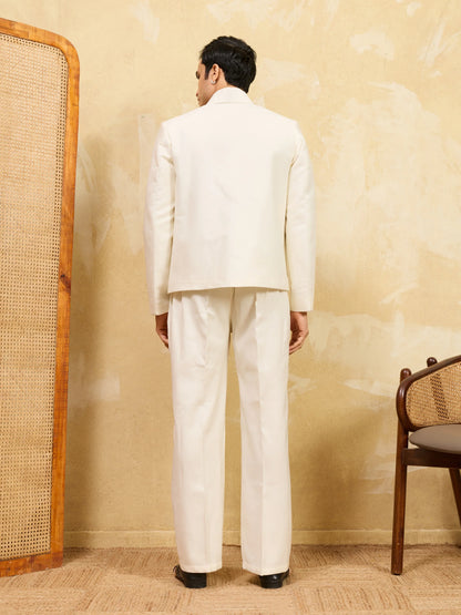 Elegant Premium White Bomber Jacket Featuring Multi Thread Sequin