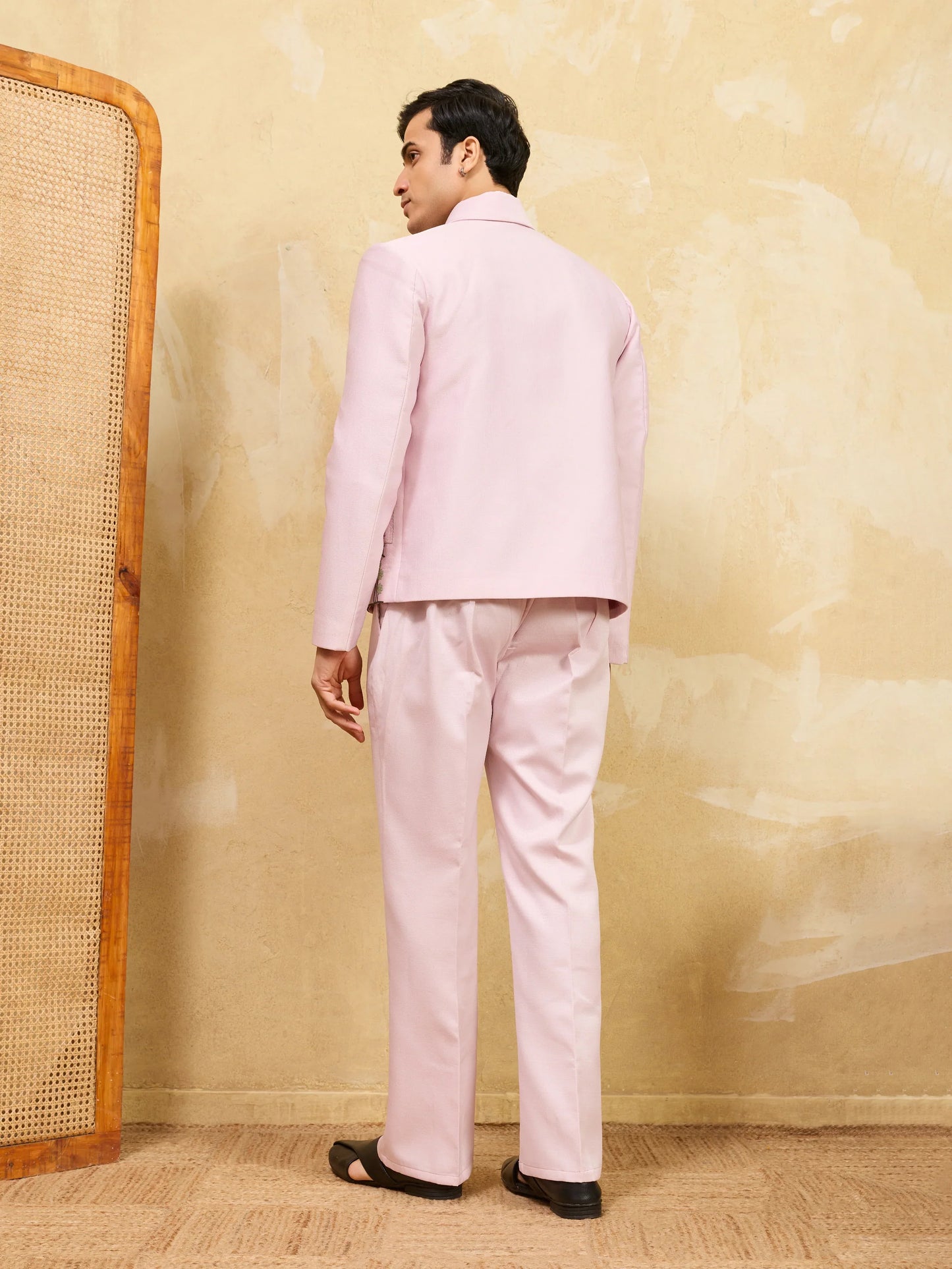 Elegant Pink Bomber Jacket with Pant for Men's
