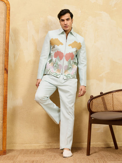 Elegant Exclusive Sky Bomber Jacket with Pant for Men