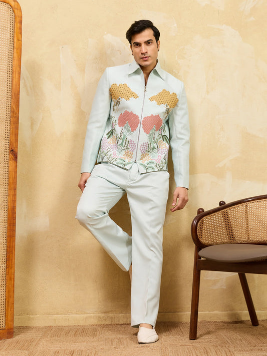 Elegant Exclusive Sky Bomber Jacket with Pant for Men
