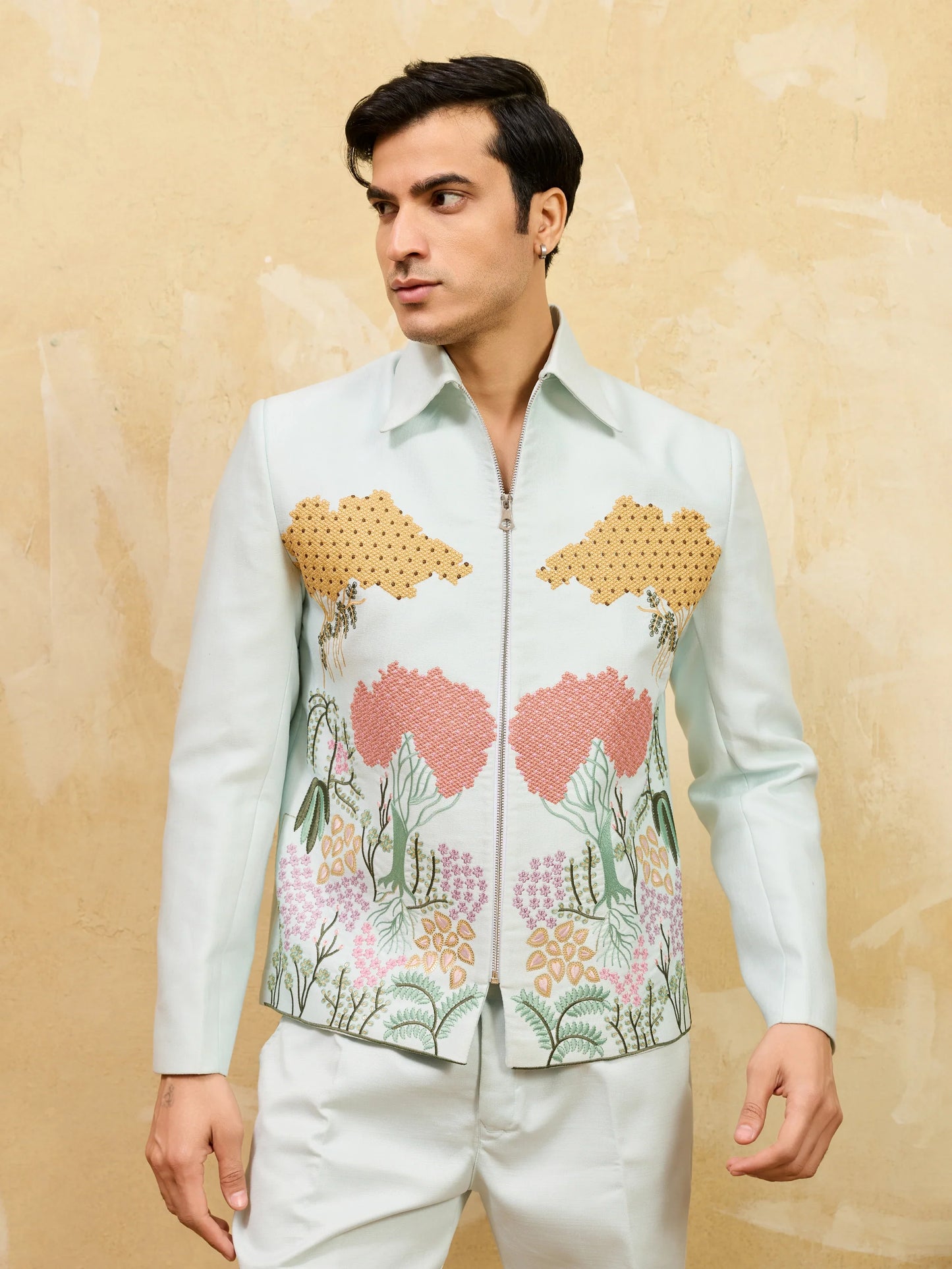 Elegant Exclusive Sky Bomber Jacket with Pant for Men