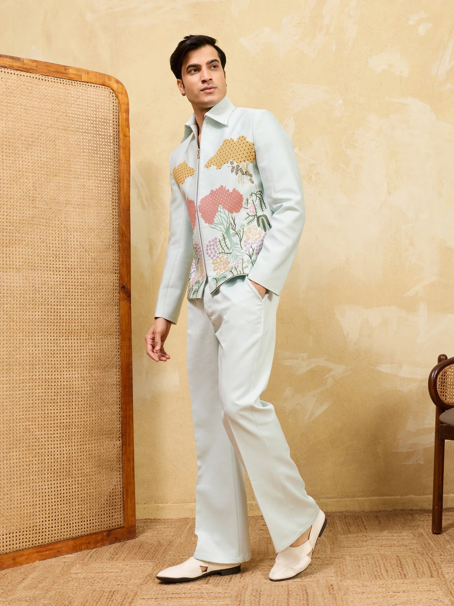 Elegant Exclusive Sky Bomber Jacket with Pant for Men