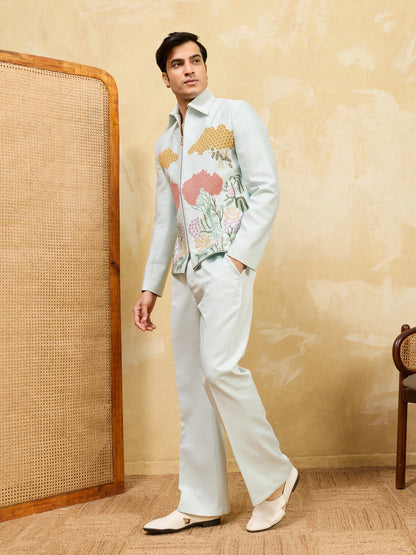 Elegant Exclusive Sky Bomber Jacket with Pant for Men