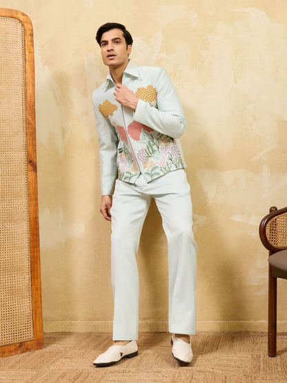 Elegant Exclusive Sky Bomber Jacket with Pant for Men