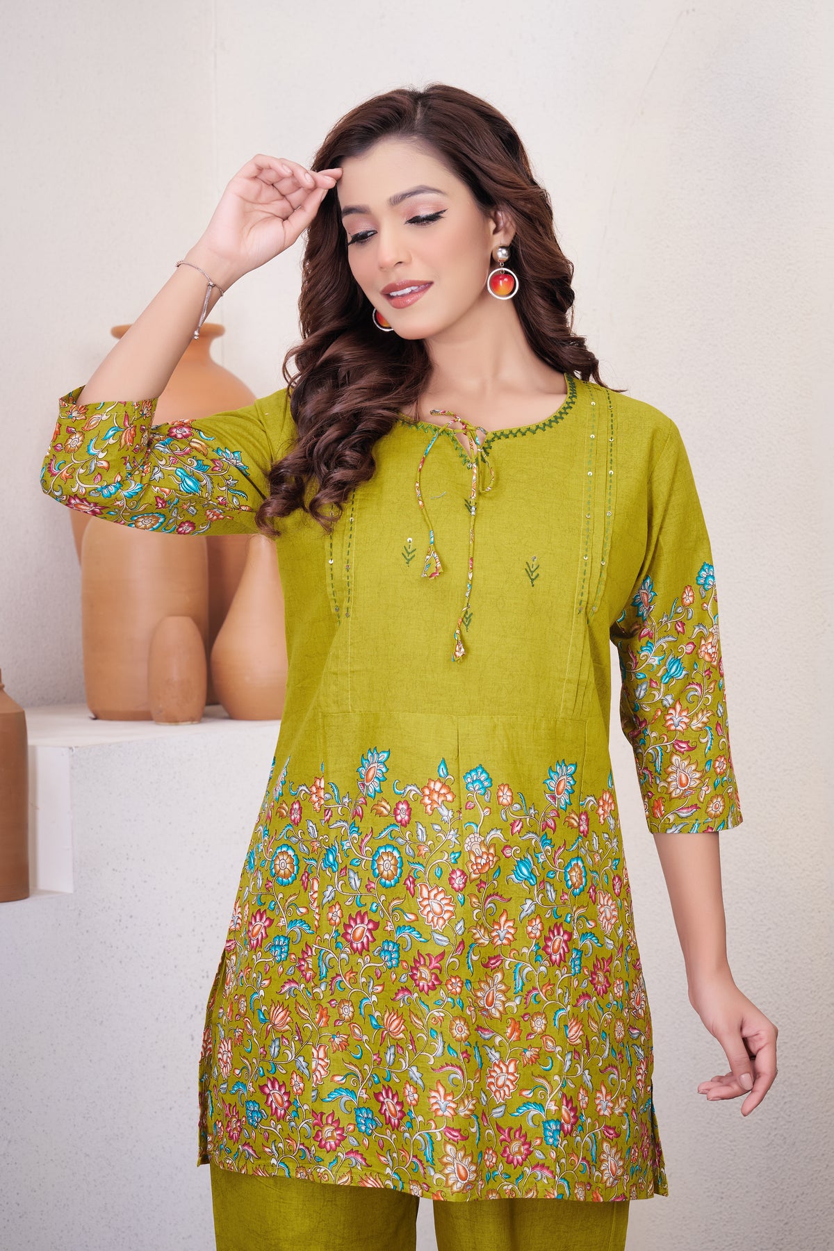 Lemon Yellow Pure Cotton Printed Co-Ord Set