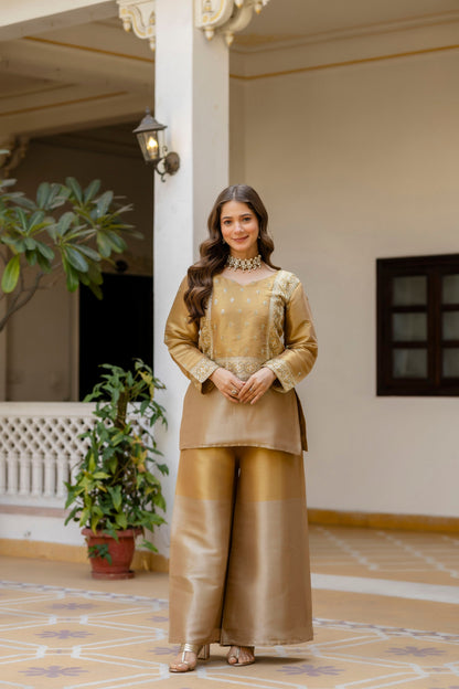 Golden Zari Banarasi Royale Palazzo Set