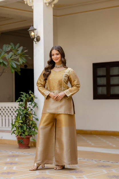 Golden Zari Banarasi Royale Palazzo Set