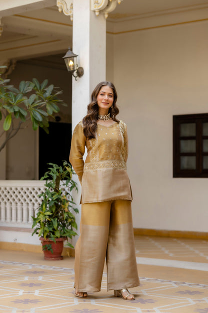 Golden Zari Banarasi Royale Palazzo Set