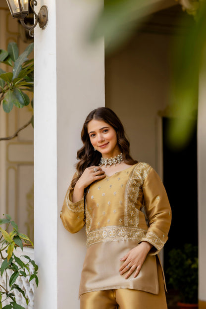 Golden Zari Banarasi Royale Palazzo Set