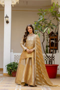 Golden Zari Elegance Viscose Embroidered Suit Set