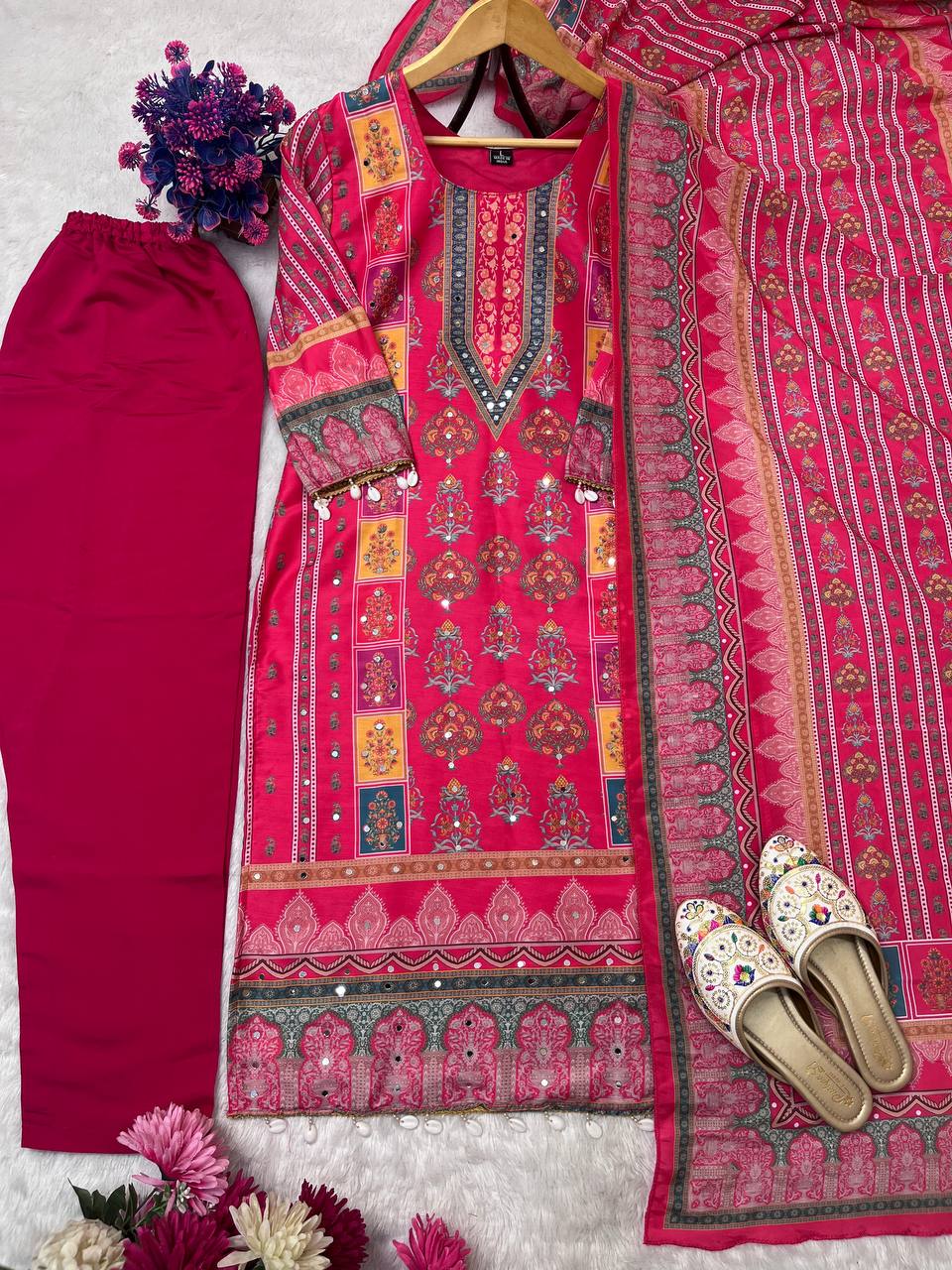 Very Delightful Premium Silk Handwork Suit Set for Women
