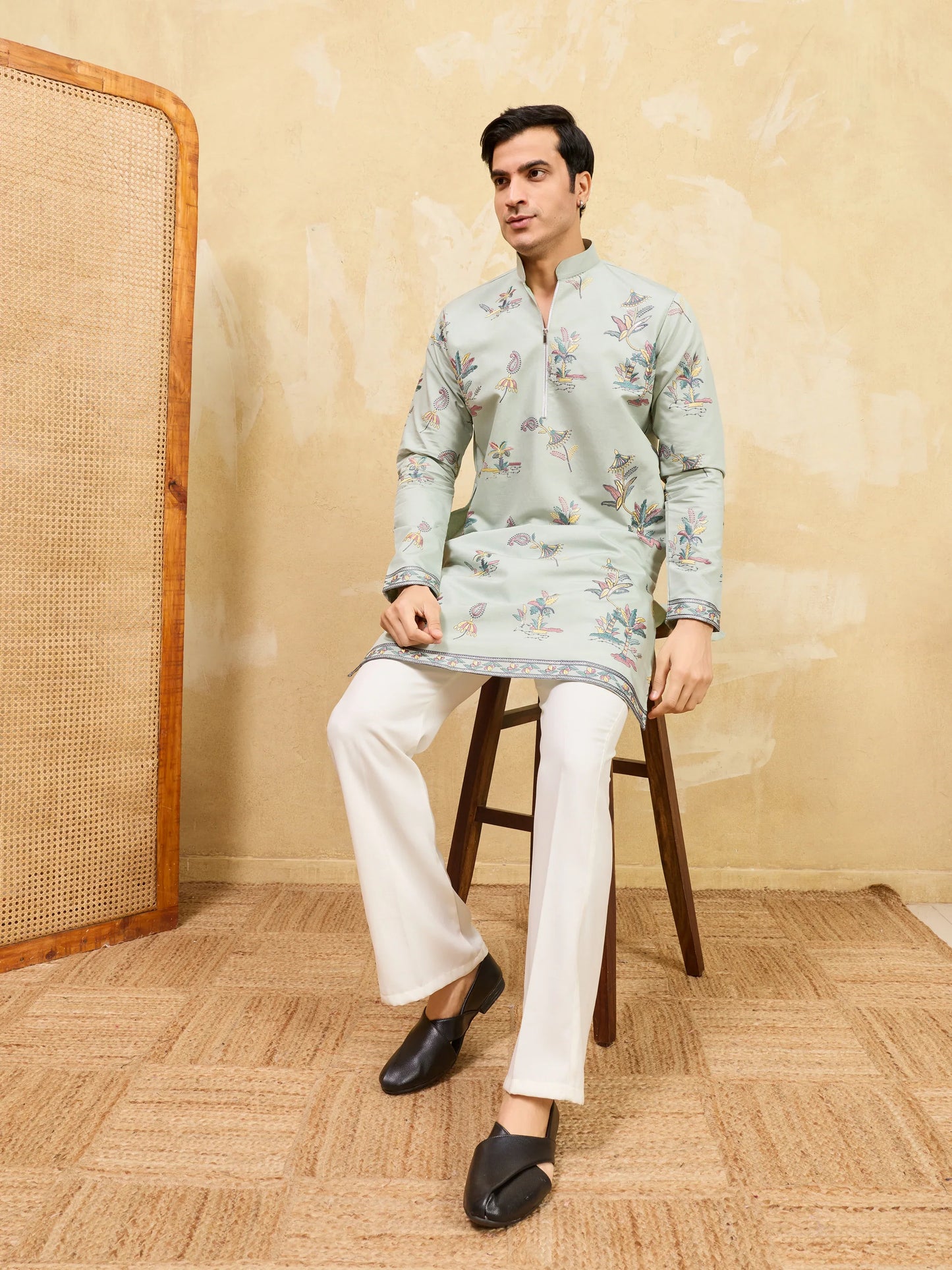 Elegant Elegant Sky Blue Viscose Silk Kurta & Pant Set for Festive Occasions