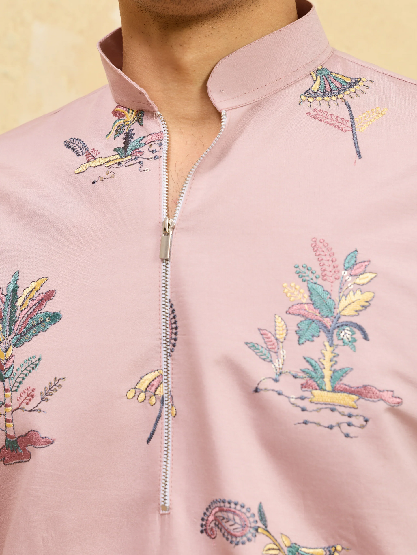 Elegant Luxury Pink Viscose Silk Kurta & Pant Ensemble for Celebrations