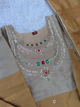 Silver Golden Banarasi Viscose Palazzo Suit Set