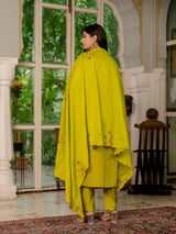 Mustard Yellow Marina Silk Multi Embroidered Suit Set