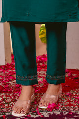 Green Marina Viscose Silk Multi Embroidered Suit Set