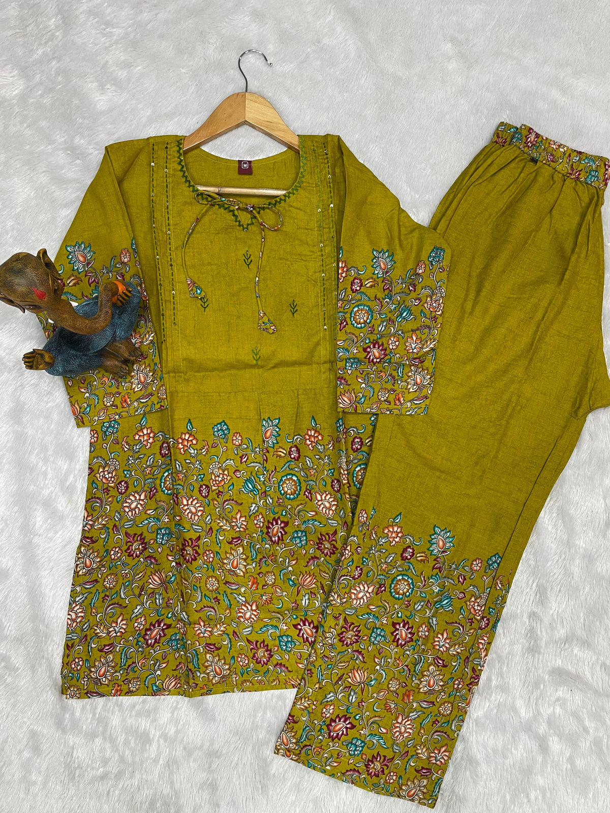 Lemon Yellow Pure Cotton Printed Co-Ord Set