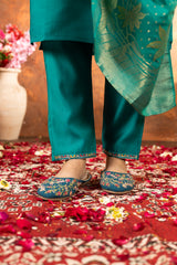 Rama Green Marina Silk Multi Embroidered Suit Set