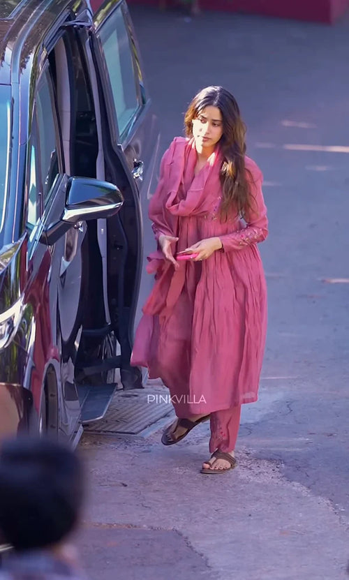 Premium Pink Festive Wear Embroidered Anarkali Suit
