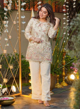 Heavy Crepe Silk Embroidered Kurta Pant Set