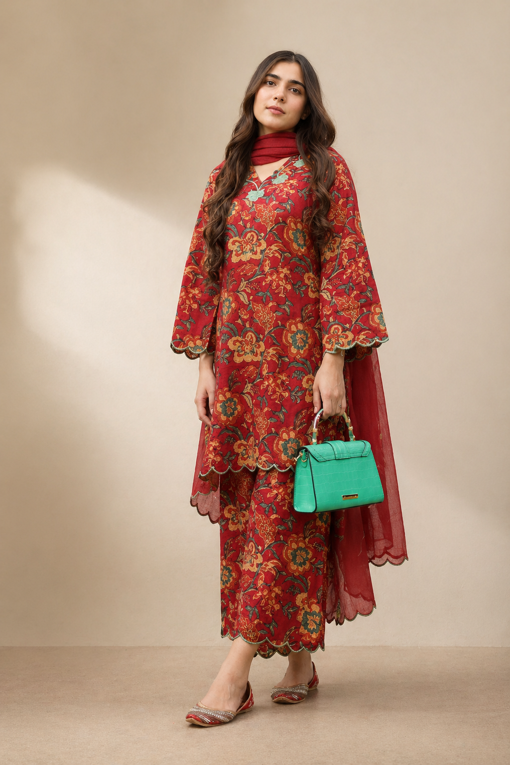 Pure Cotton Printed Suit Set for Women with Dupatta