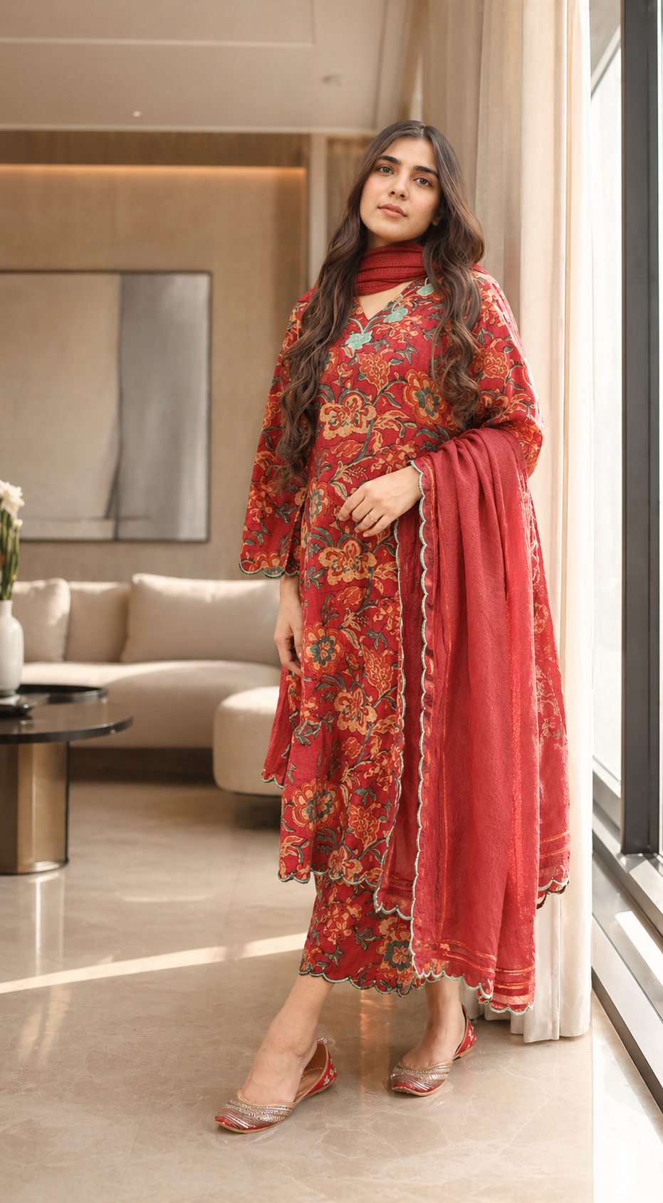 Pure Cotton Printed Suit Set for Women with Dupatta
