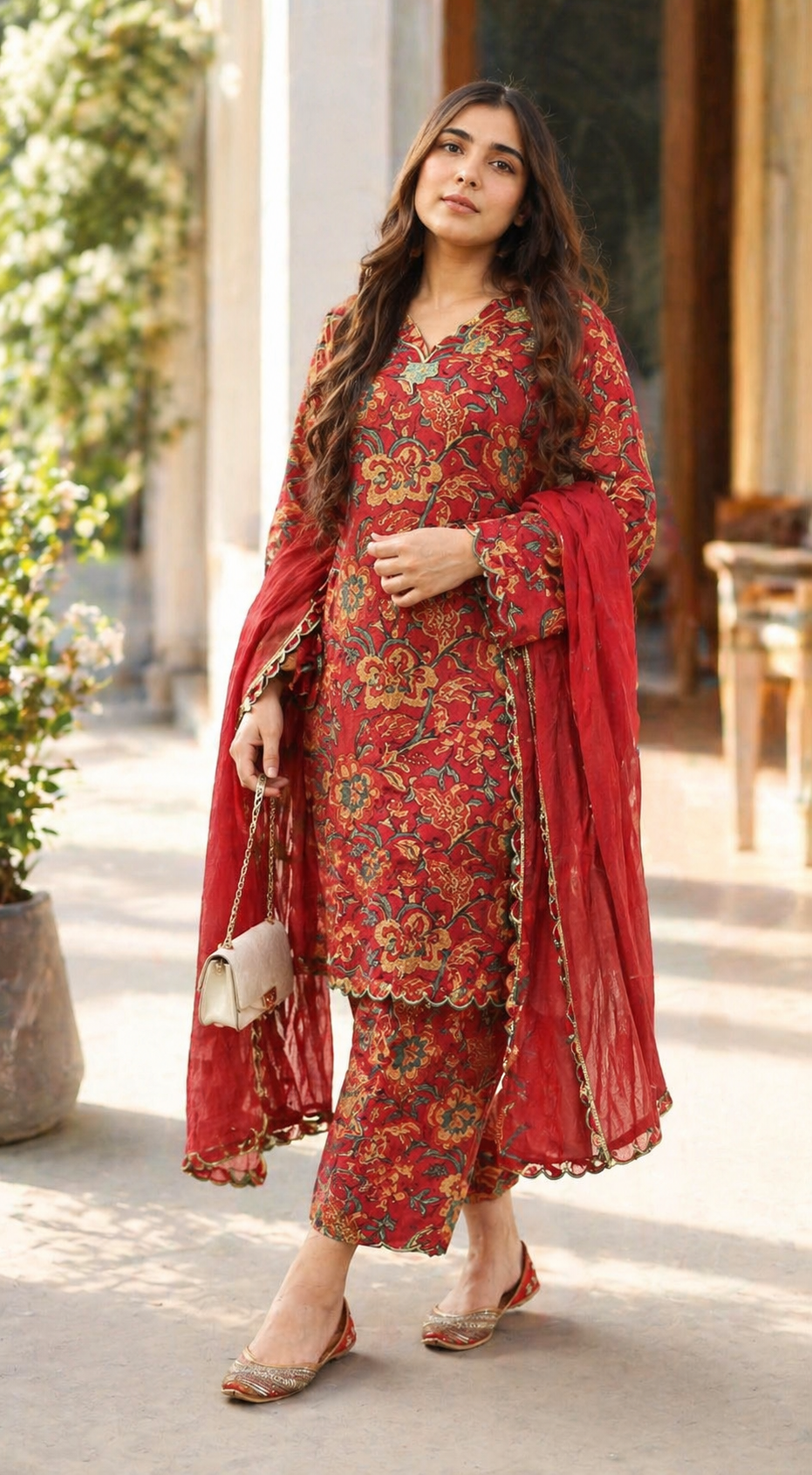 Pure Cotton Printed Suit Set for Women with Dupatta