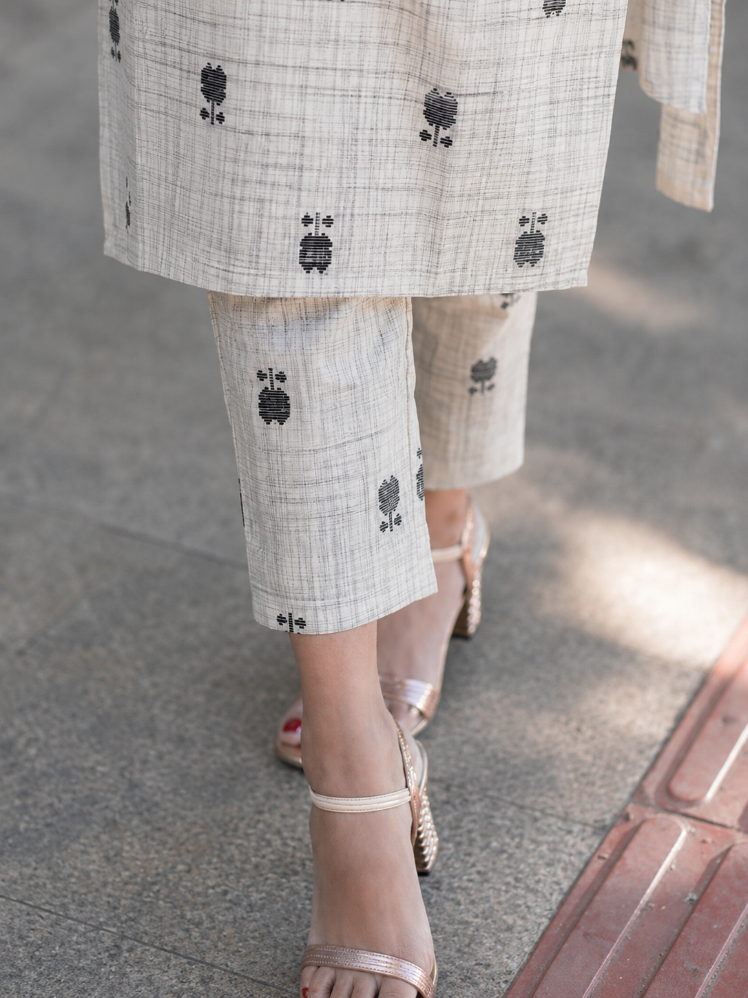 Grey Linen Pure Cotton 2 Piece Set