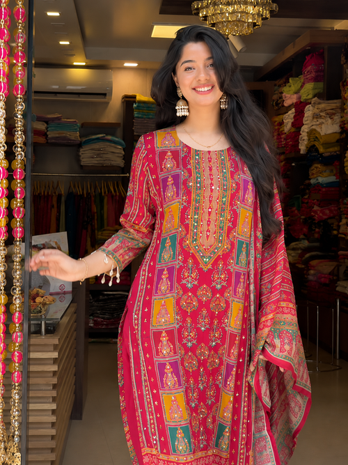 Very Delightful Premium Silk Handwork Suit Set for Women