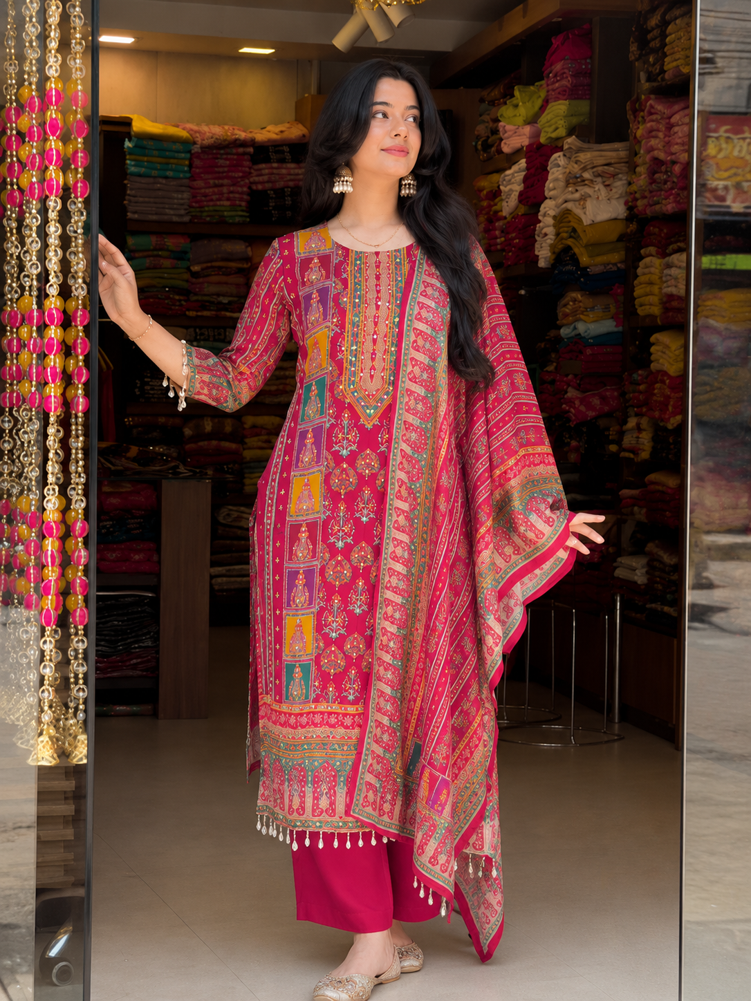 Very Delightful Premium Silk Handwork Suit Set for Women