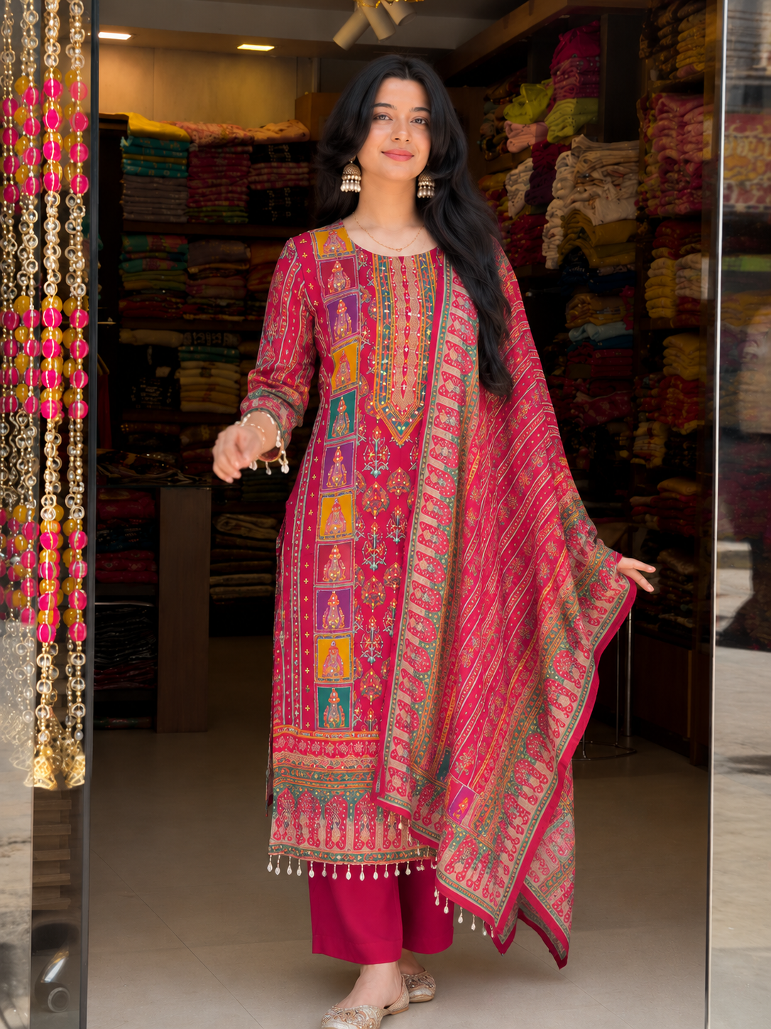 Very Delightful Premium Silk Handwork Suit Set for Women