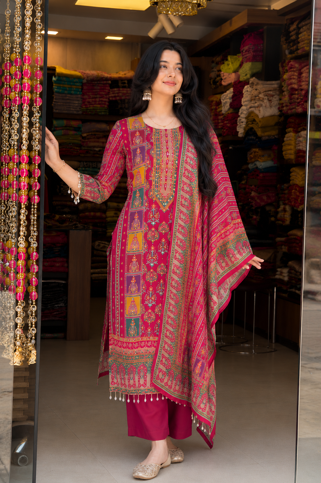 Very Delightful Premium Silk Handwork Suit Set for Women