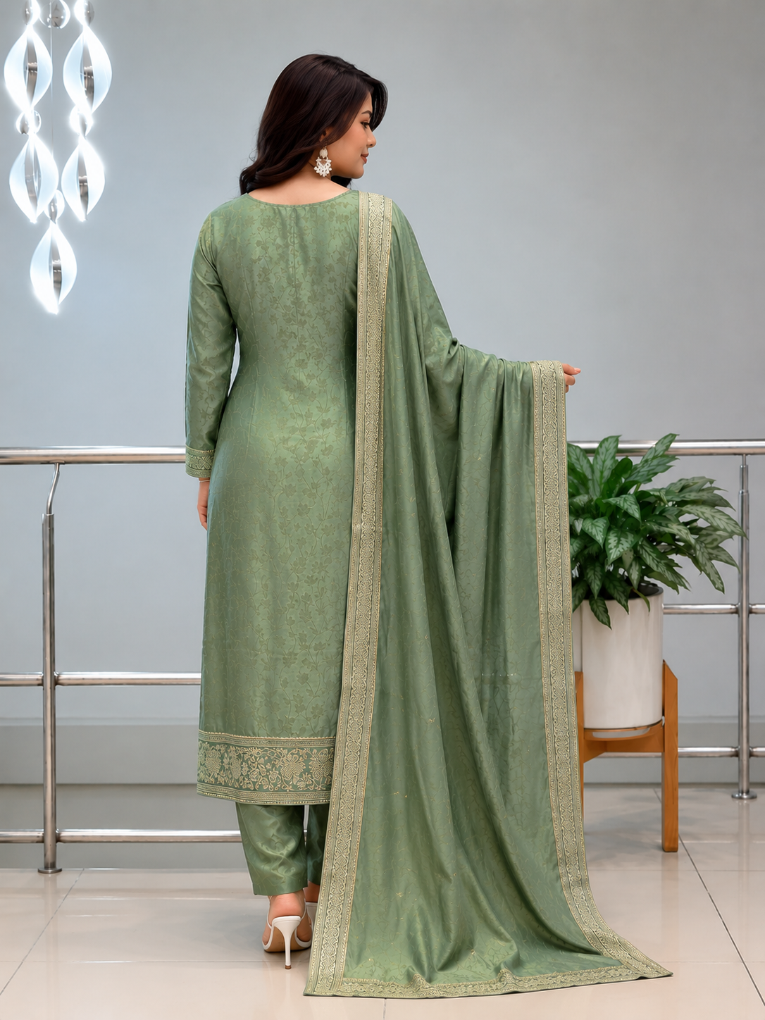 Pure Banarasi Weaving Suit Set with Premium Dupatta