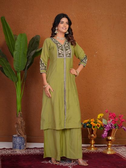Pista Roman Silk Anarkali Kurti Set
