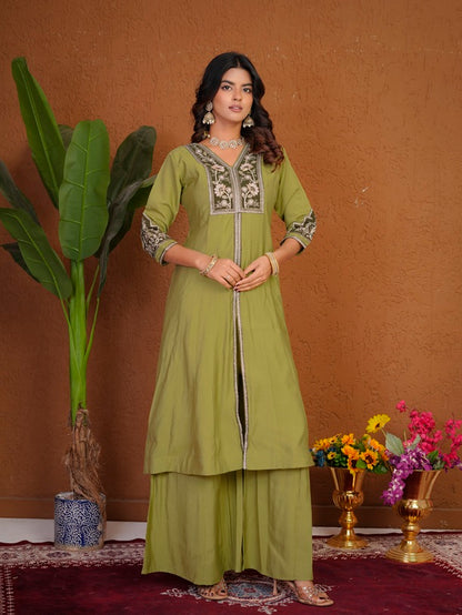 Pista Roman Silk Anarkali Kurti Set