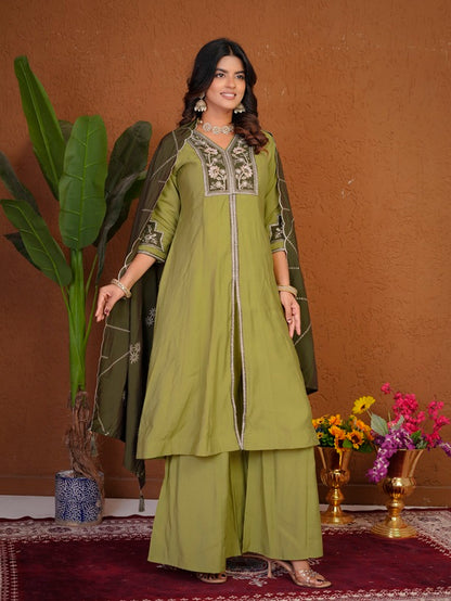 Pista Roman Silk Anarkali Kurti Set