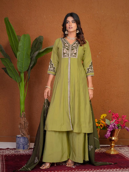 Pista Roman Silk Anarkali Kurti Set