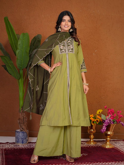 Pista Roman Silk Anarkali Kurti Set