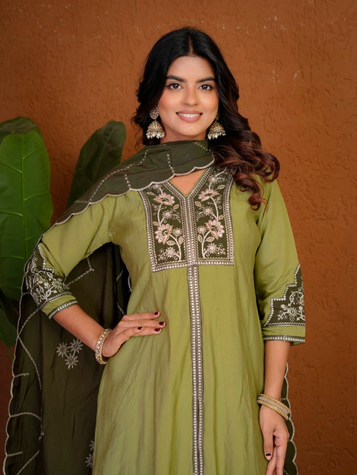 Pista Roman Silk Anarkali Kurti Set