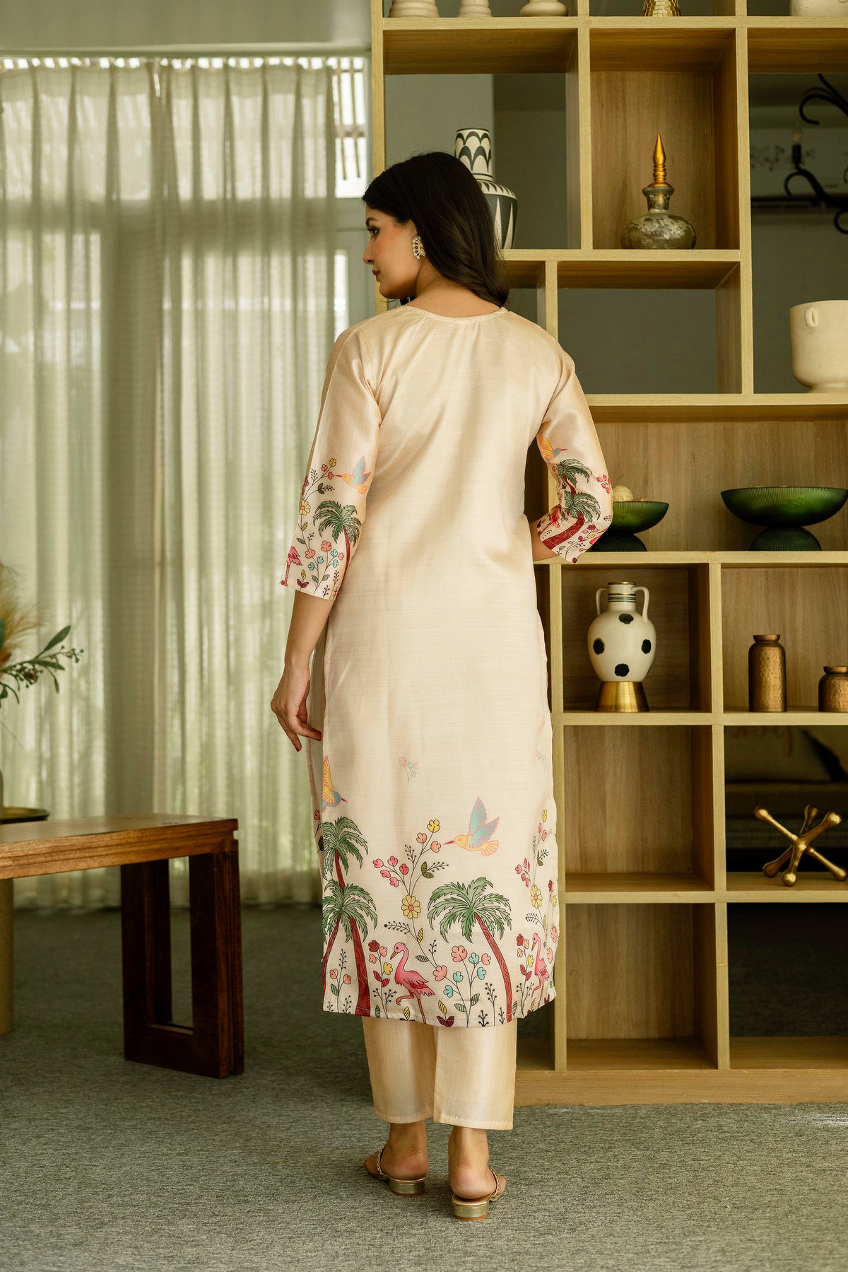 Viscose Assam Silk Embroidered Kurta Pant With Dupatta Set