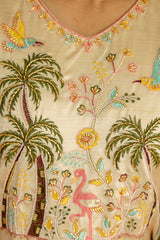 Viscose Assam Silk Embroidered Kurta Pant With Dupatta Set