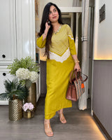 Mustard Yellow Designer Kurti Pant Set