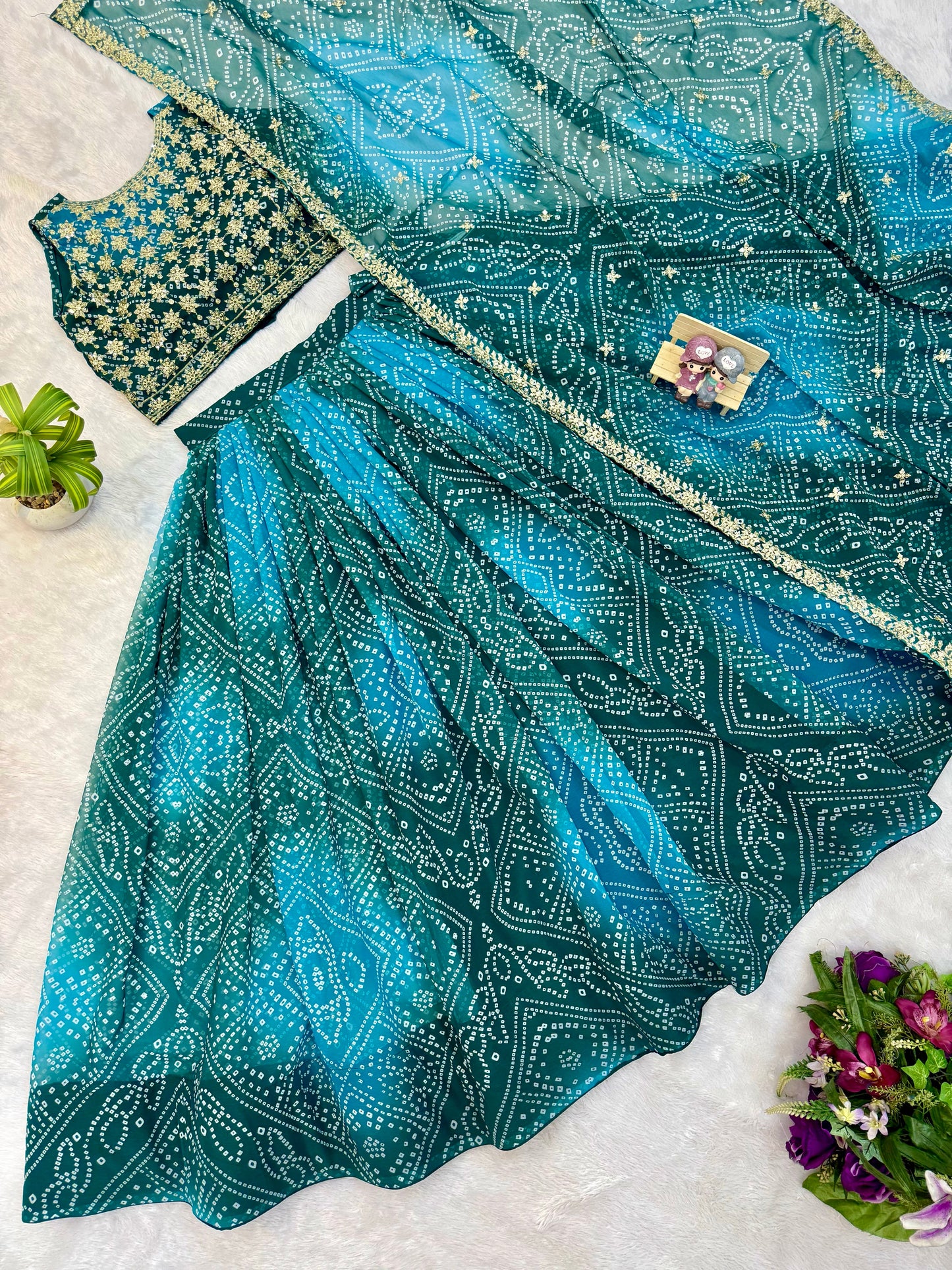 Rama Bloom Royale Georgette Lehenga Set