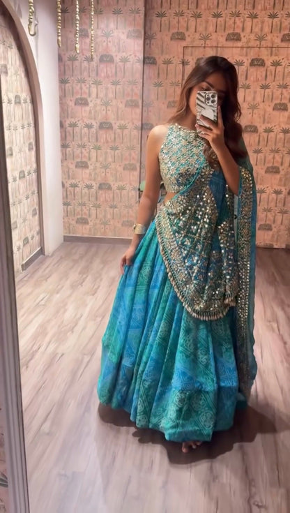 Rama Bloom Royale Georgette Lehenga Set