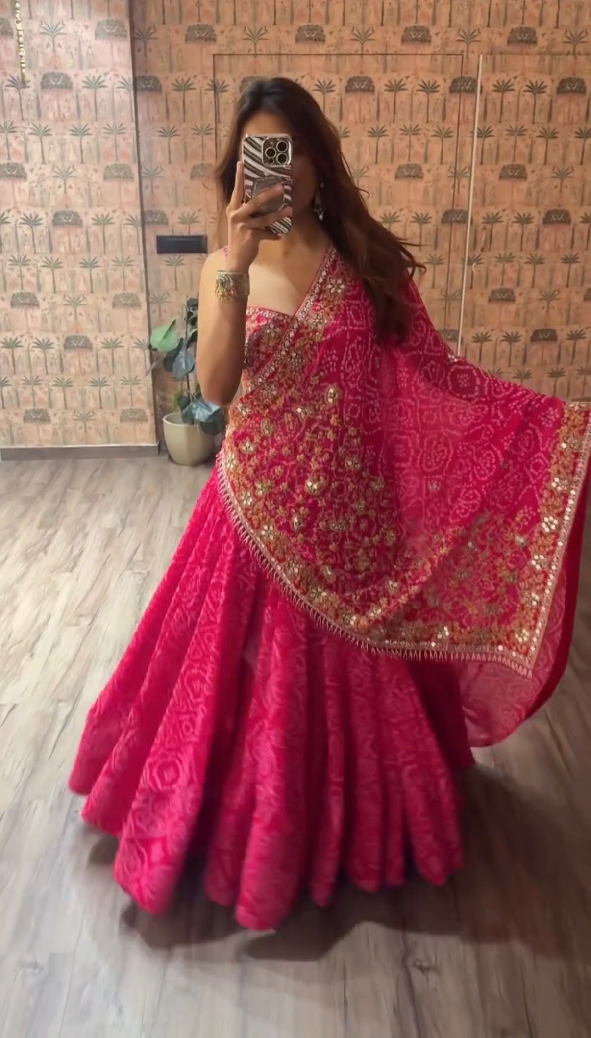 Pink Petal Royale Georgette Lehenga Set