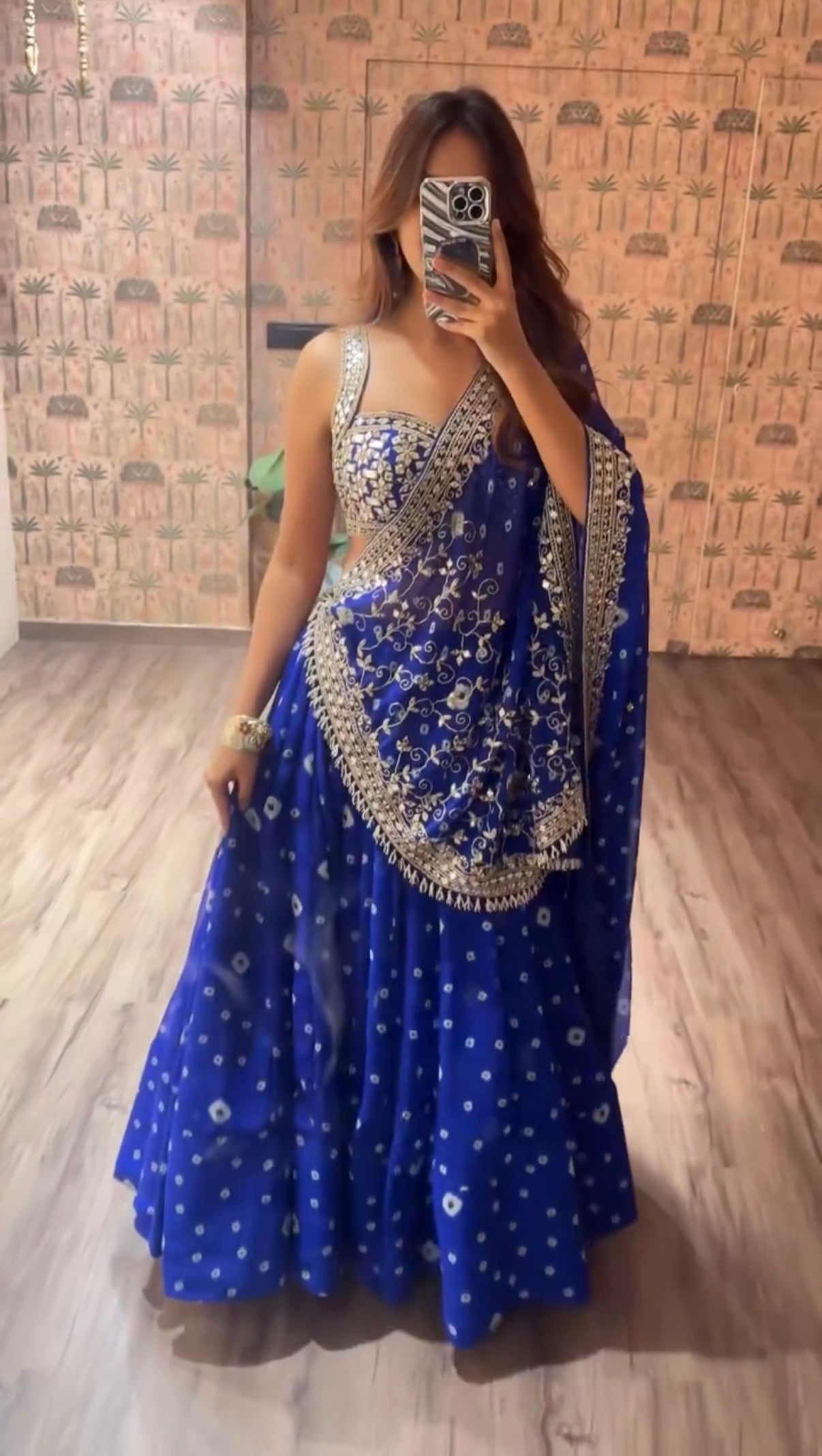 Navy Azure Royale Georgette Lehenga Set