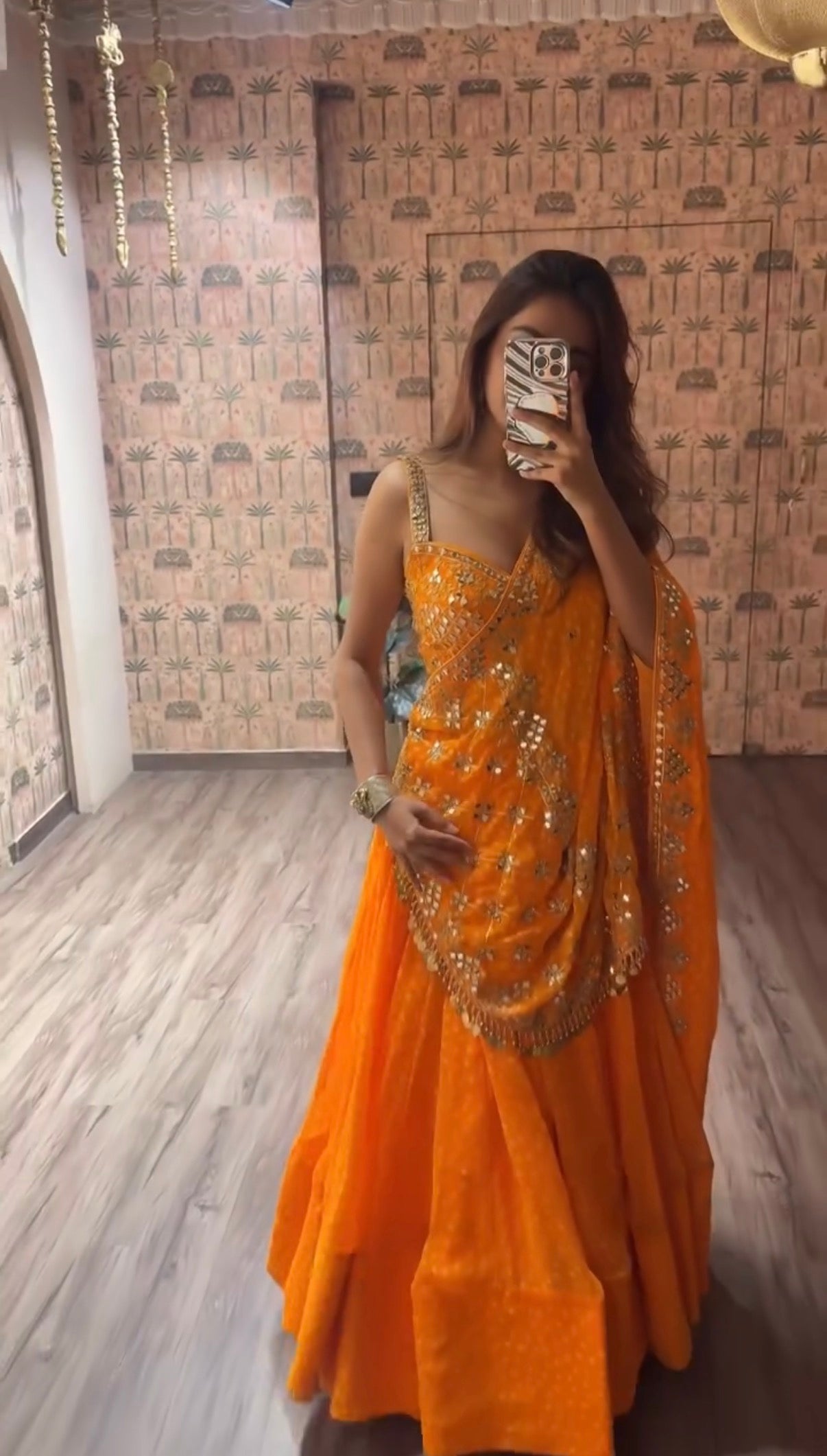 Orange Bloosom Georgette Lehenga Set